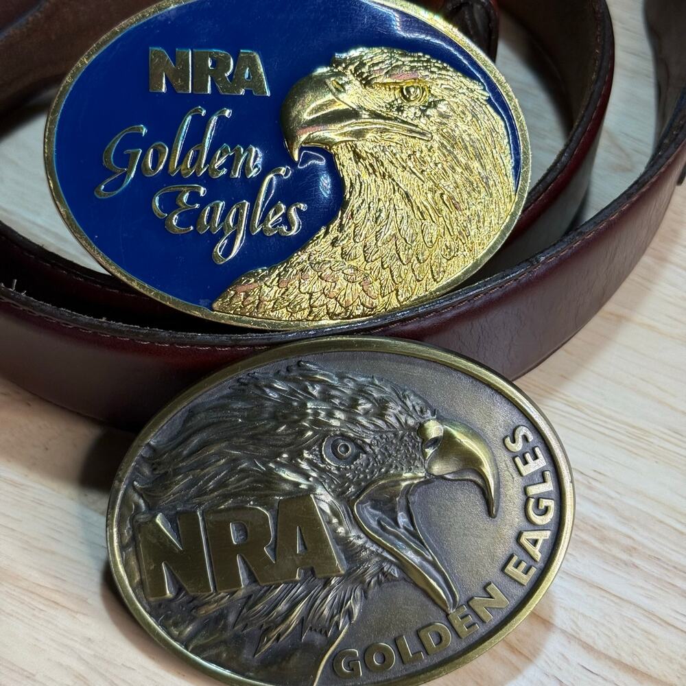 NRA Both Golden Eagles Belt Buckle